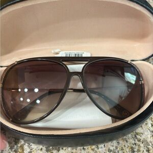 Michael Kors Brown Aviator Sunglasses